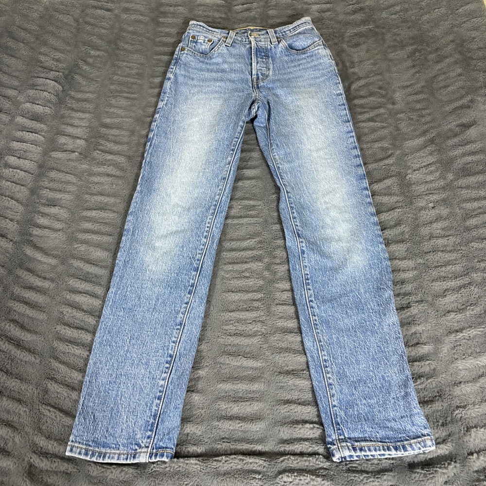 Levis Premium 501 Original Straight Leg Jeans W23 L30 Medium Wash 12501-0415